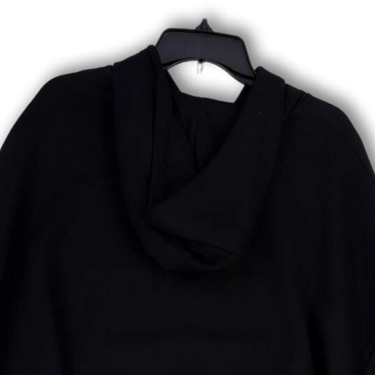 Womens Black Drawstring Long Sleeve Kangaroo Pocket Pullover Hoodie Size XL image number 4
