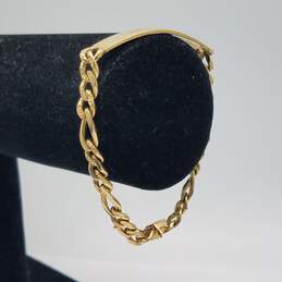 14k Gold Engraved Textured Signet Bracelet 20.0g alternative image