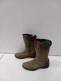 Women's Beige Leather Boots Size 8 image number 3