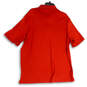 Mens Red Short Sleeve Spread Collar Button Front Polo Shirt Size 46-48 image number 2