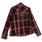 NWT Womens Red Plaid Spread Collar Long Sleeve Button-Up Shirt Size 1W image number 2