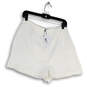 NWT Womens White Flat Front Elastic Waist Pull-On Sweat Shorts Size 10 image number 1