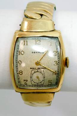 Men's Vintage Benrus 14K Gold Case 17 Jewels Shock Absorber Wrist Watch 42.0g