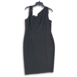 NWT Calvin Klein Womens Black Asymmetrical Neck Sleeveless Mini Dress Size 12