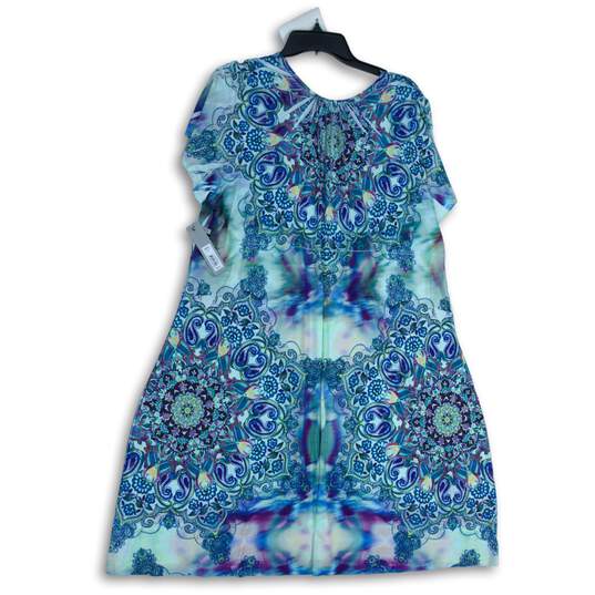 NWT APT. 9 Womens Multicolor Batik Print V-Neck Short Sleeve Shift Dress Size 3X image number 2