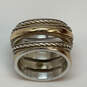 Designer Brighton Two-Tone Rhinestone Embossed Spinner Band Ring image number 3