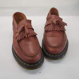 Dr. Martens Men's Adrian Yellow Stitch Brown Leather Tassel Loafers Size 10 alternative image