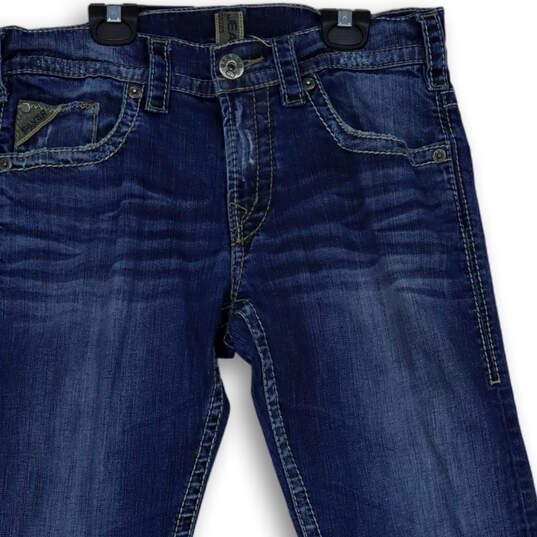 Mens Blue Medium Wash Stretch Pockets Denim Straight Leg Jeans Size 30 x 32 image number 3
