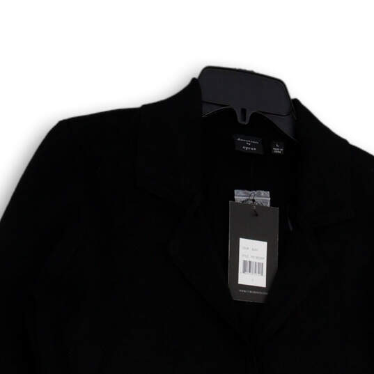 NWT Womens Black Long Sleeve Notch Lapel Three Button Blazer Size Large image number 3