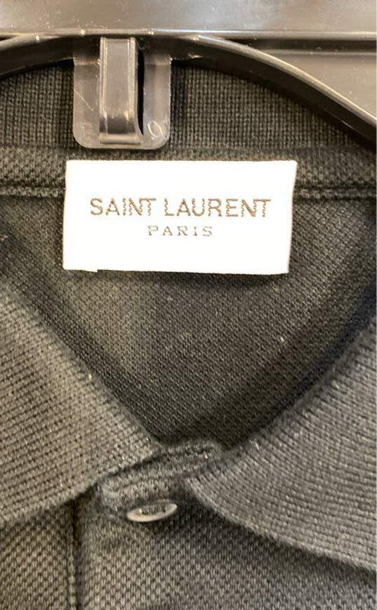 Saint Laurent Black Short Sleeve Polo - Size Small image number 4