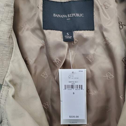 Banana Republic Tan Double Breasted Trench Coat Size S image number 3