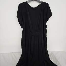 Black Deep V Neck Dress With Sash alternative image