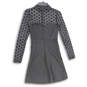 Womens Black Polka Dot Mock Neck Long Sleeve Back Zip A-Line Dress Size 4 image number 3