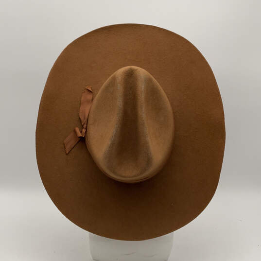 Mens Brown Classic Wide Brim Lightweight Outdoor Fedora Hat Size 57 image number 5
