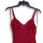 Nine West Womens Red Surplice Neck Sleeveless Ruched Pullover Mini Dress Size 6 image number 3