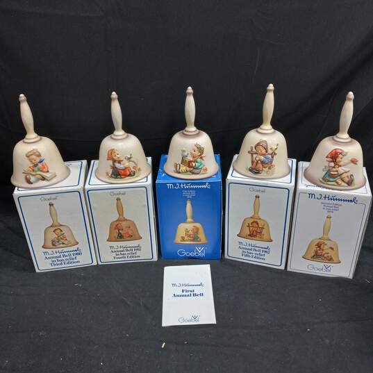 Vintage Bundle of 5 Goebel MJ Hummel Bells w/Boxes image number 1