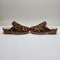 J. Crew Calf Hair Leopard Patterned Wood Heel Clogs WM Size 10 image number 2