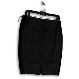 Womens Black Flat Front Back Zip Short Straight & Pencil Skirt Size Medium alternative image