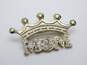 VNTG Mixed Metals Enamel Castle Crown Shield Brooches & Pins image number 4
