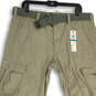 NWT Mens Gray Flat Front Flap Pocket Cargo Pants Size 36x32 image number 3