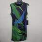 Green Blue Purple Side Ruched Sleeveless Dress image number 1
