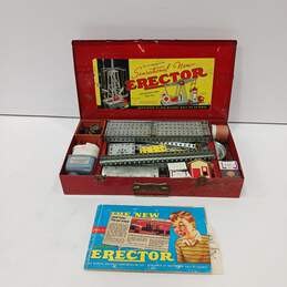 Vintage 1938 Gilbert Sensational Erector Set - Model 7 1/2 w/ instruction book In Metal Box