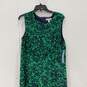NWT Womens Blue Green Floral Sleeveless Crew Neck Shift Dress Size 16 image number 3