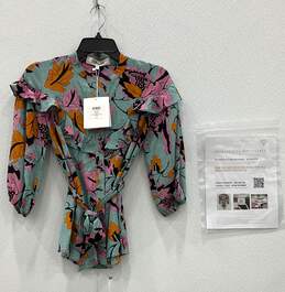 Diane Von Furstenberg Jana Floral Print Silk Blouse