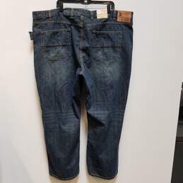Womens Blue Dark Wash Denim Stretch Pockets Straight Jeans Jeans Size 3XL alternative image