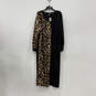 NWT Womens Black Animal Print Long Sleeve Scoop Neck Bodycon Dress Sz 22/24 image number 1