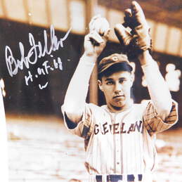 HOF Cleveland Indians Bob Feller Signed 8 x 10 Photo alternative image