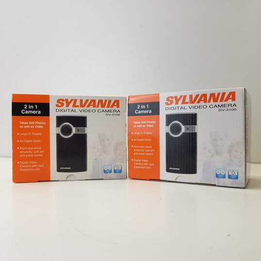 Set of 2 Sylvania DV-2100 Pocket Camcorders image number 1