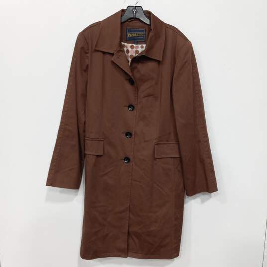 Pendleton Brown Trench Coat Women's Size 14 image number 1