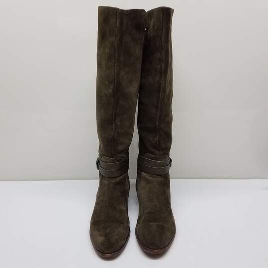 Via Spiga Olive Green Suede Boots Prish Riding Equestrian Size 5.5 image number 2