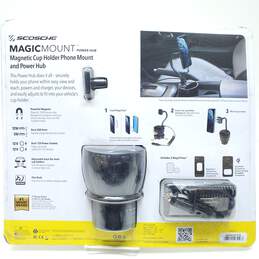 SCOSCHE | Magic Mount Power Hub | Magnetic Cup Holder Phone Mount and Power Hub