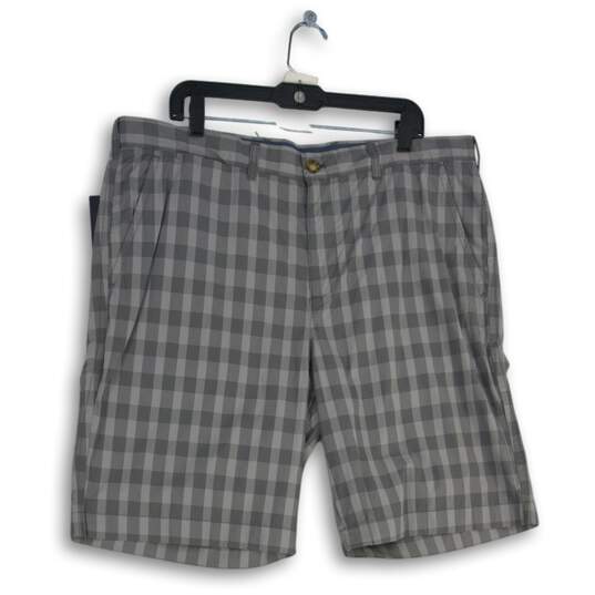 NWT Tommy Hilfiger Mens Gray Plaid Classic Fit Chino Shorts Size 38W image number 1