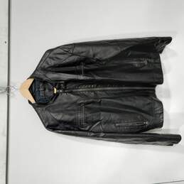 Men's Black Faux Leather Jacket Size XL