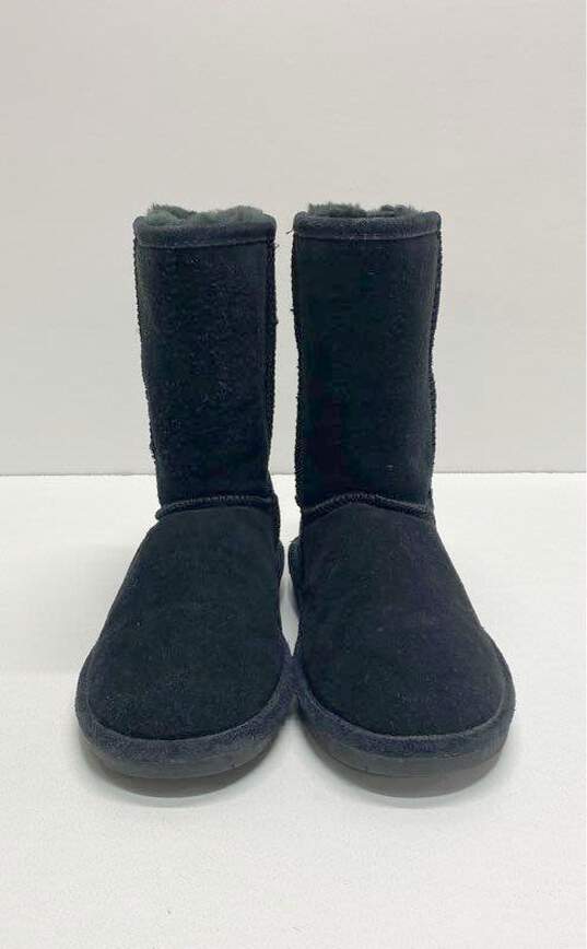 BearPaw Eva Short Suede Shearling Lined Boots Black 8 image number 3