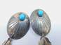 Southwestern Artisan 925 Sterling Silver Turquoise Drop Earrings 6.6g image number 3