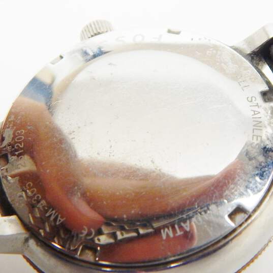 Fossil Silver/Gold Tone & Leather Band Watches AM4304/4305 156.8g image number 5