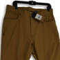 NWT Mens Brown Flat Front Straight Leg 5-Pocket Design Ankle Pants Size 34R image number 3