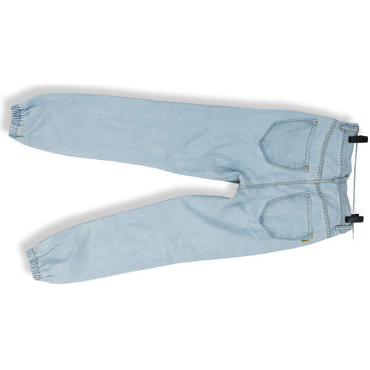 NWT Womens Blue Light Wash Distressed Pocket Denim Tapered Leg Jeans Size S image number 2