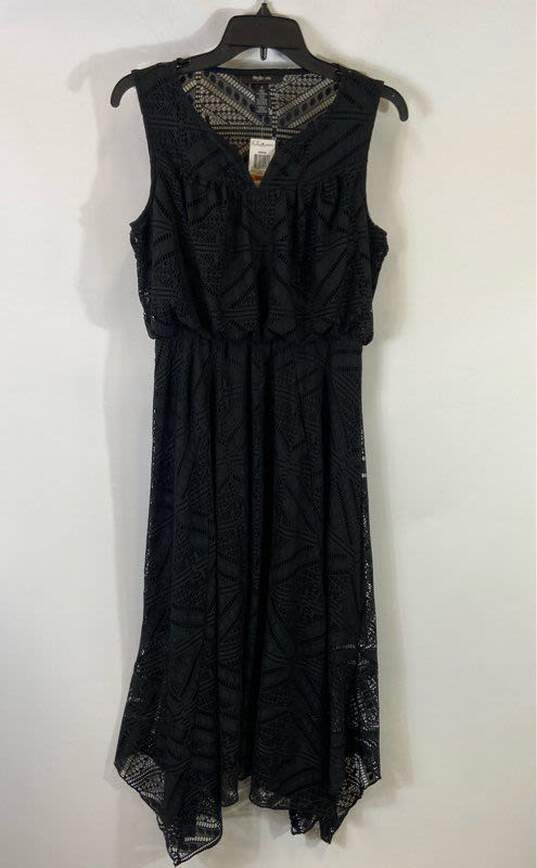 Style & Co Black Lace Midi Dress - Size Small NWT image number 1