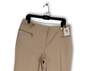 NWT Womens Tan Flat Front Stretch Straight Leg Slim Fit Ankle Pants Size 10 image number 3