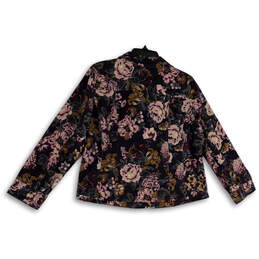 NWT Womens Multicolor Floral Notch Lapel Button Front Jacket Size P/XL alternative image