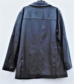 Kenneth Cole Black Leather Button Up Jacket Mens Size M alternative image