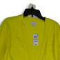 NWT Womens Yellow Knitted Long Sleeve Open Front Ottoman Cardigan Size L image number 3