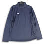 Mens Gray Tech Team Mock Neck Long Sleeve 1/4 Zip Activewear T-Shirt Size L image number 1