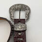 Womens Brown Purple Leather Rhinestone Waist Adjustable Belt Size 30/75 image number 3