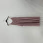 Womens Pink Pleated V-Neck Ruffle Sleeveless Back Zip Maxi Dress Size 12 image number 2